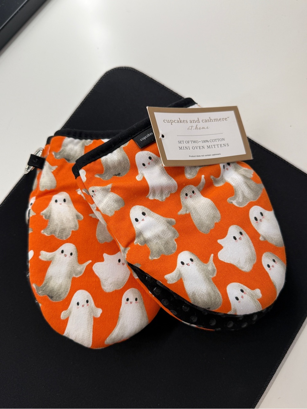Cupcakes & Cashmere Halloween Ghost Mini Oven Mitts Set of 2